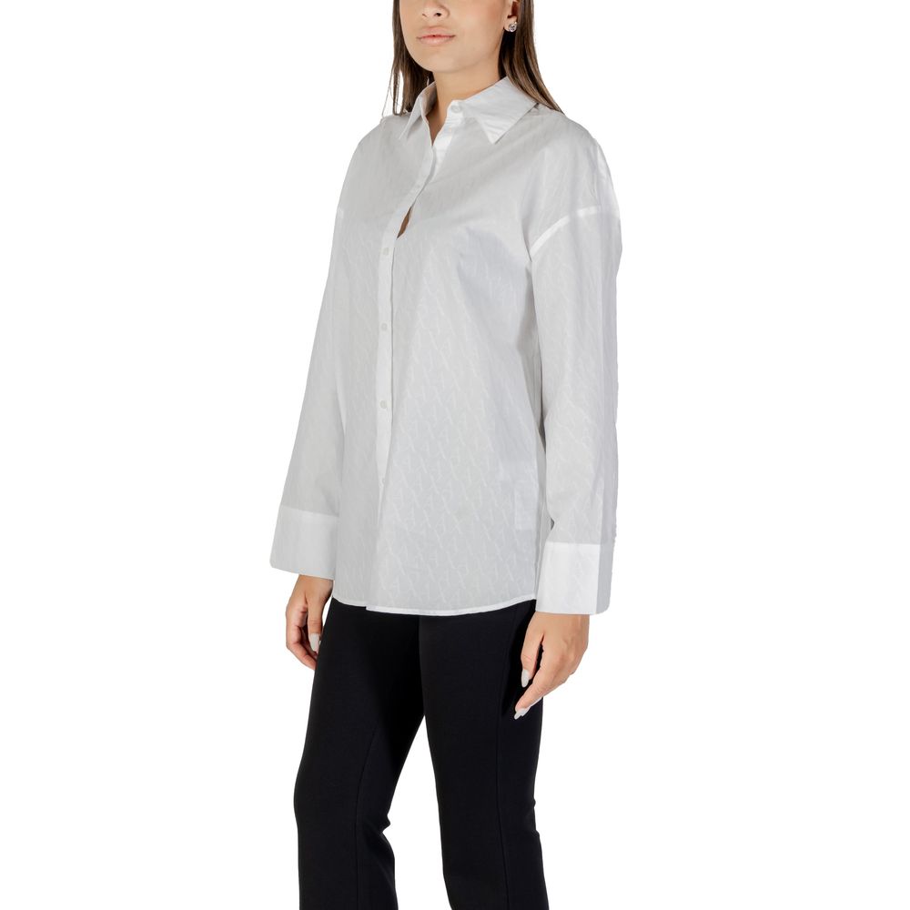 Armani Exchange White Cotton Blouse Armani Exchange