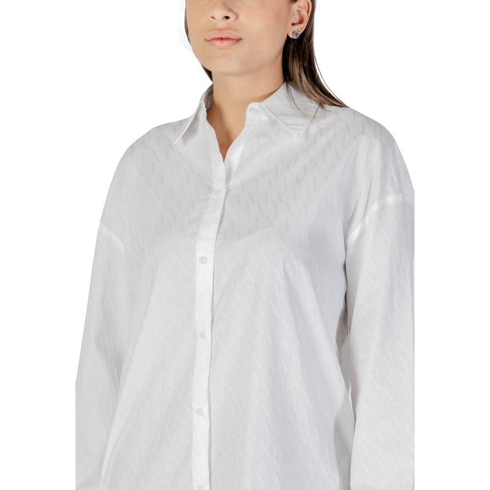 Armani Exchange White Cotton Blouse Armani Exchange