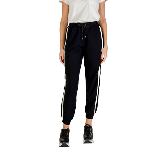 Liu Jo Black And White Cotton Joggers Workout Pants