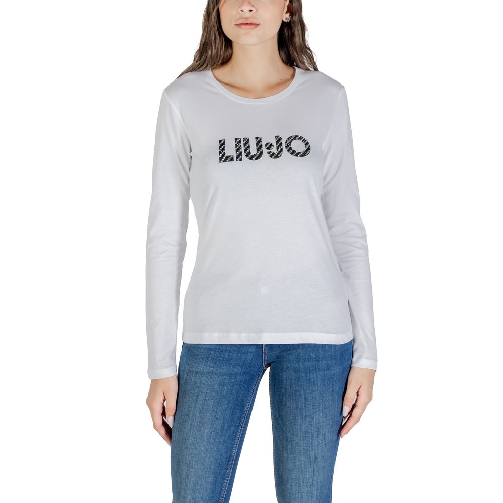 Liu Jo White Cotton Long Sleeve T-Shirt - Eljoys Fashion 