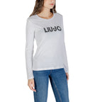 Liu Jo White Cotton Long Sleeve T-Shirt - Eljoys Fashion 