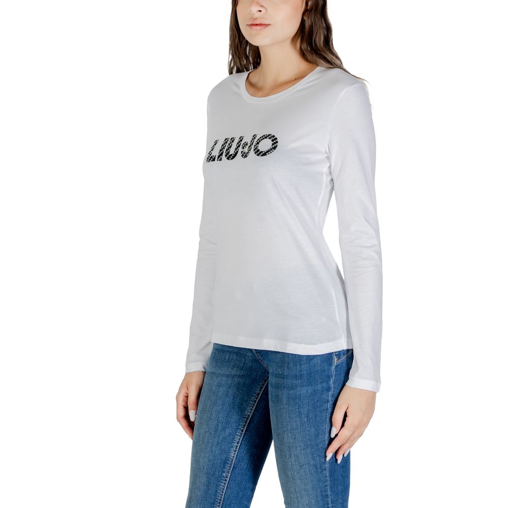 Liu Jo White Cotton Long Sleeve T-Shirt - Eljoys Fashion 