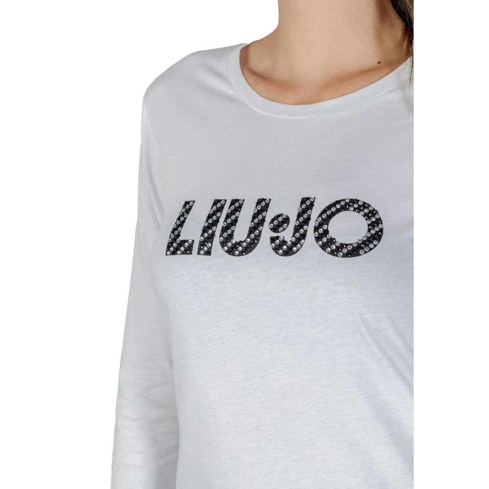 Liu Jo White Cotton Long Sleeve T-Shirt - Eljoys Fashion 