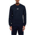 Blue cotton sweatshirt from EA7 Emporio Armani featuring the brand logo on the chest and a casual, comfortable fit.
