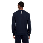 Blue cotton sweatshirt from EA7 Emporio Armani featuring the brand logo on the front, casual fit and long sleeves.