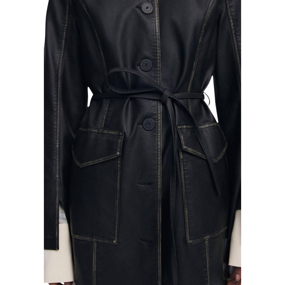 Desigual Black Polyethylene Coat Desigual