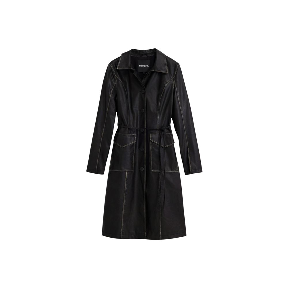 Desigual Black Polyethylene Coat Desigual