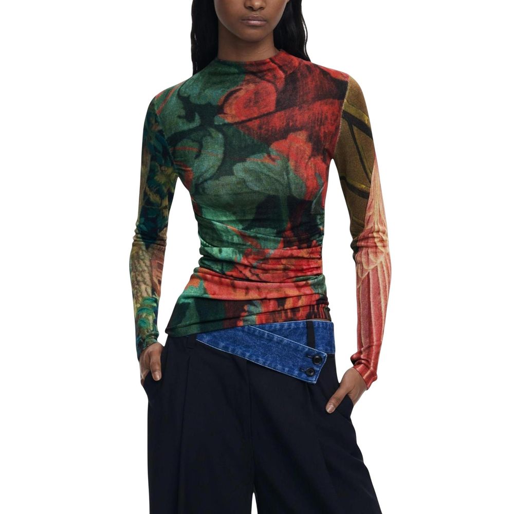 Desigual Bicolor Viscose Long Sleeve T-Shirt Desigual