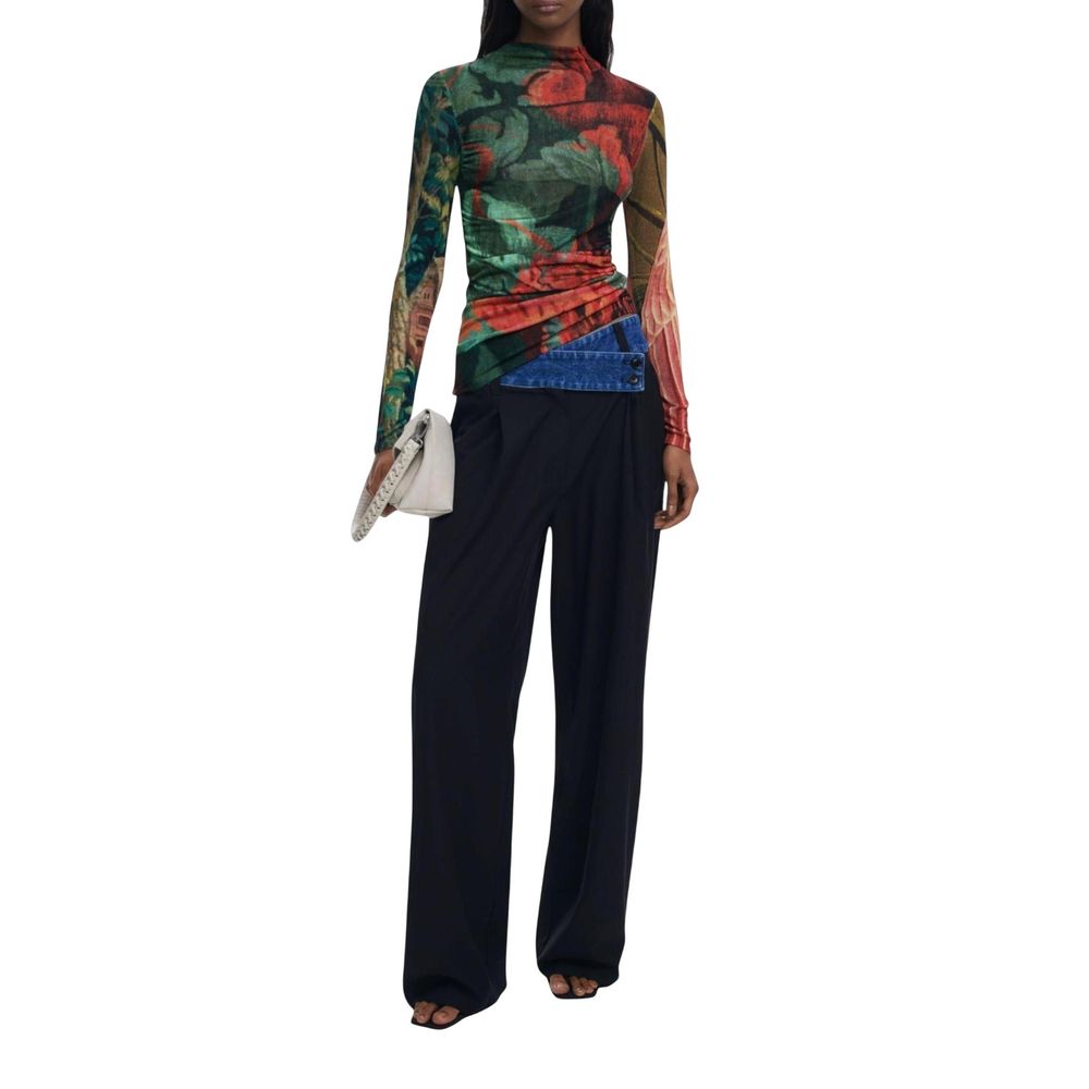 Desigual Bicolor Viscose Long Sleeve T-Shirt Desigual