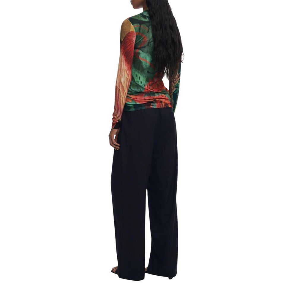 Desigual Bicolor Viscose Long Sleeve T-Shirt Desigual