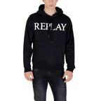 Replay Black Cotton Hoodie Replay