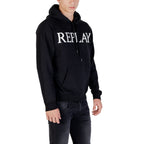 Replay Black Cotton Hoodie Replay