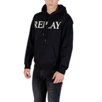 Replay Black Cotton Hoodie Replay