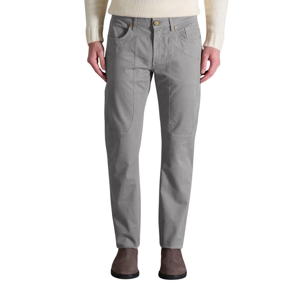 Jeckerson Gray Cotton Skinny Pants