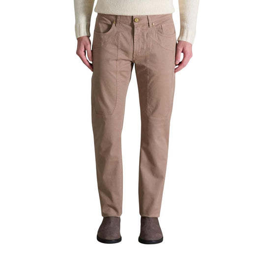 Jeckerson Beige Cotton Skinny Pants Jeckerson
