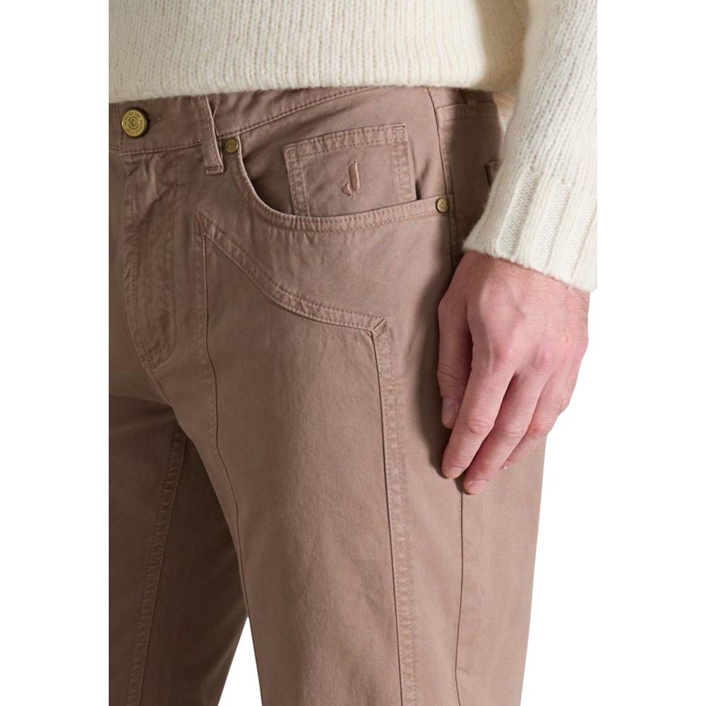 Jeckerson Beige Cotton Skinny Pants Jeckerson