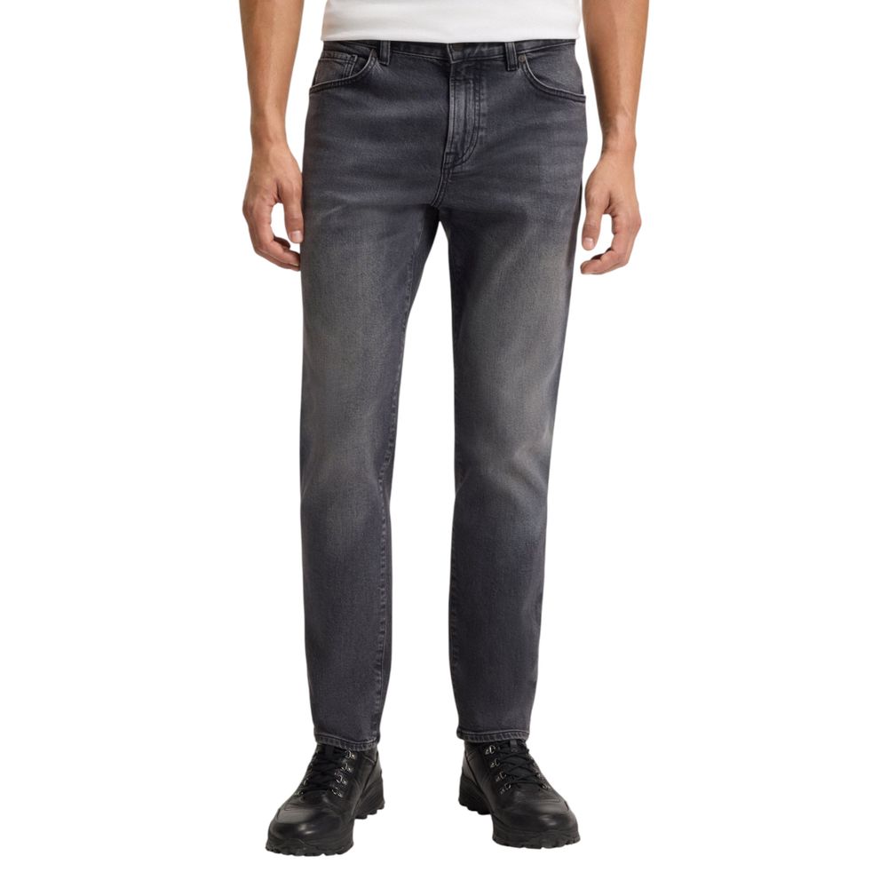 Hugo Boss Gray Cotton Relaxed Fit Jeans Hugo Boss