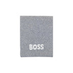 Hugo Boss gray polyacrylic scarf with soft knit texture, stylish accessory for cold weather wear