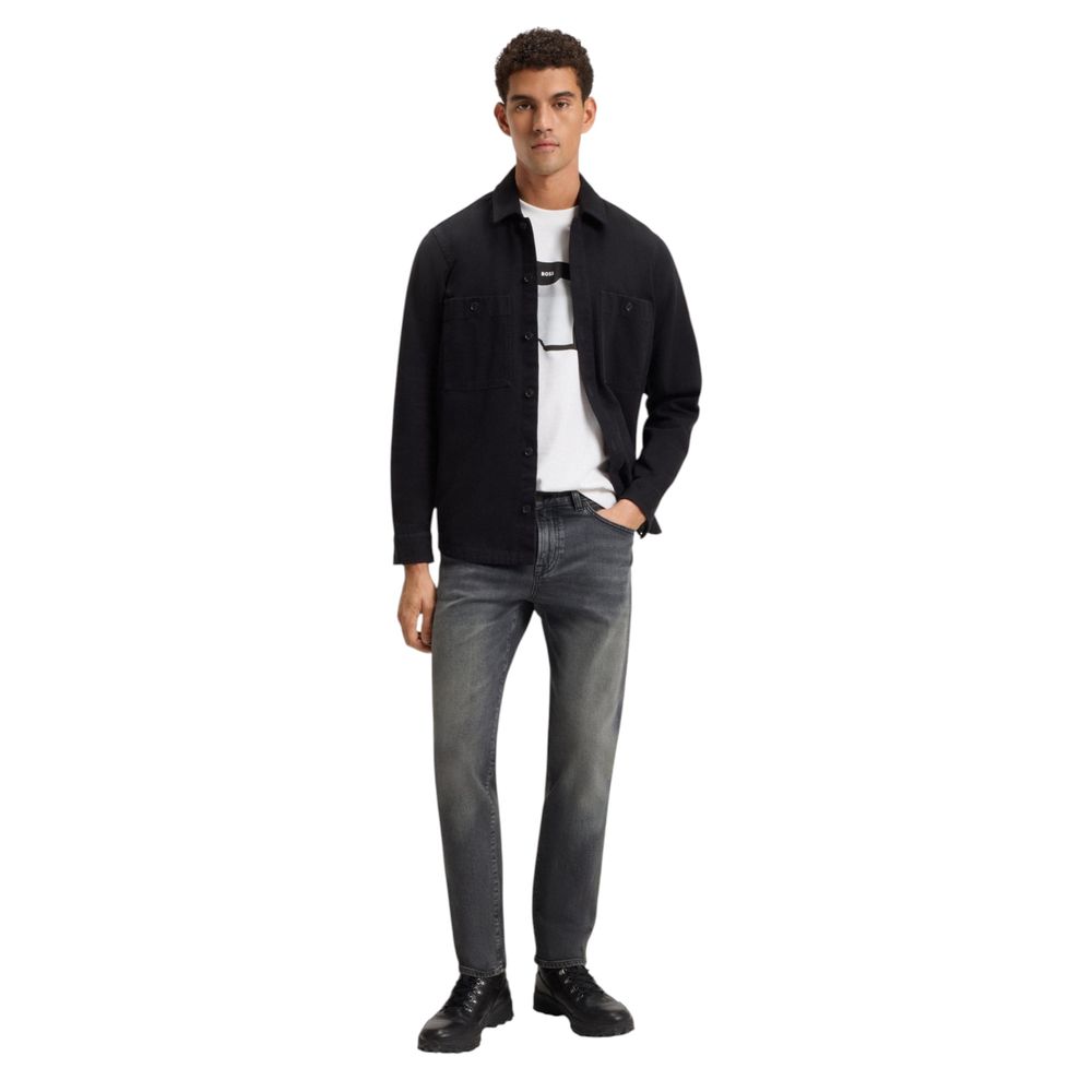 Hugo Boss Gray Cotton Relaxed Fit Jeans Hugo Boss