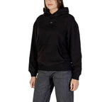 Black cotton hoodie from Calvin Klein Jeans with logo embroidery, casual fit, and ribbed cuffs and hem.