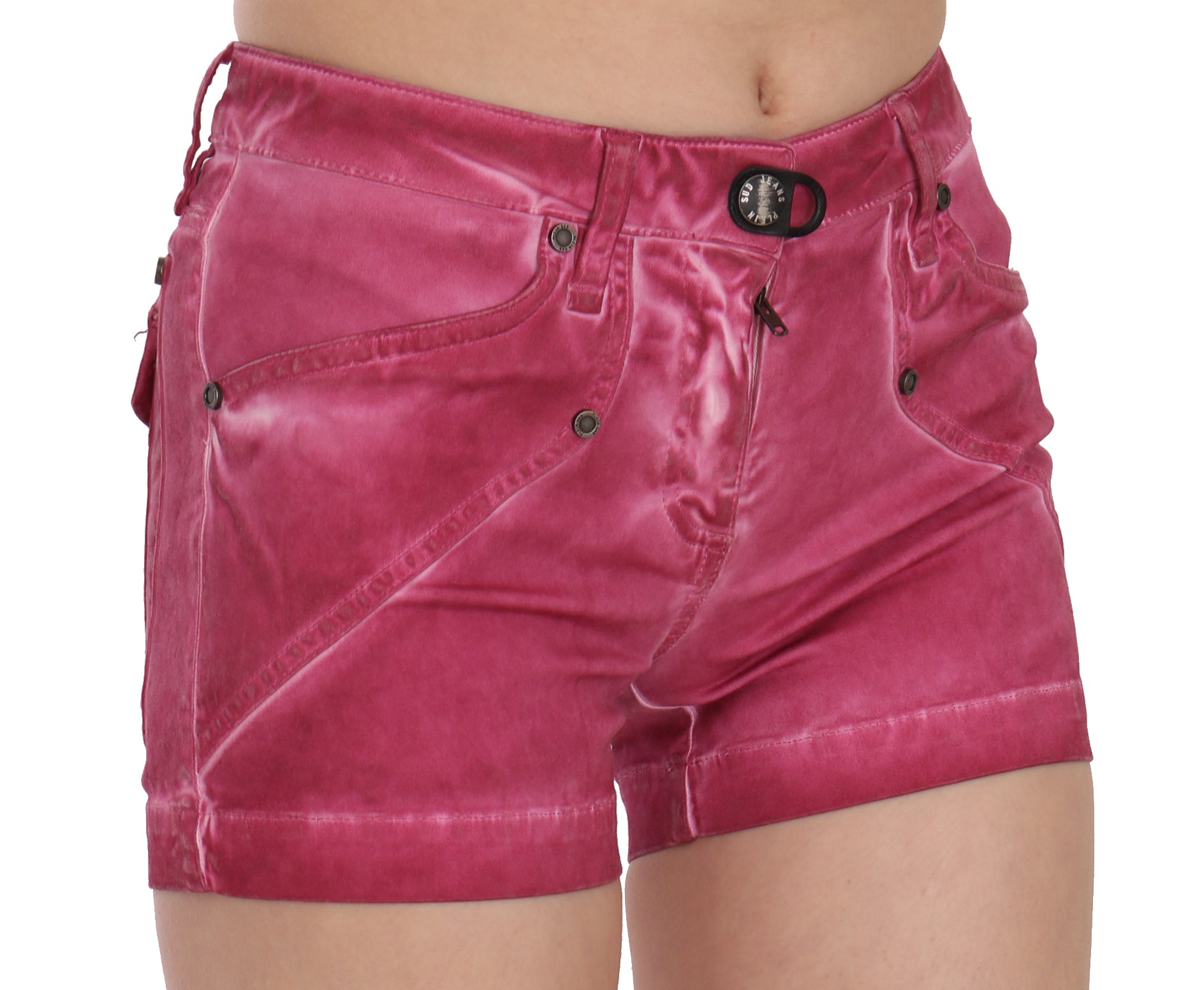 PLEIN SUD Pink Mid Waist Cotton Mini Denim Shorts PLEIN SUD