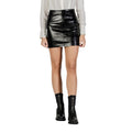 Black polyester mini skirt by Jacqueline De Yong, showing a fitted design with a waistband and clean hemline.