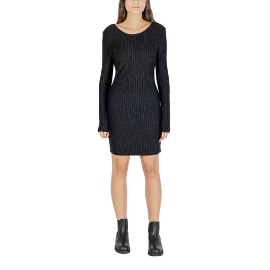 Jacqueline De Yong Black Polyester Short Dress Jacqueline De Yong