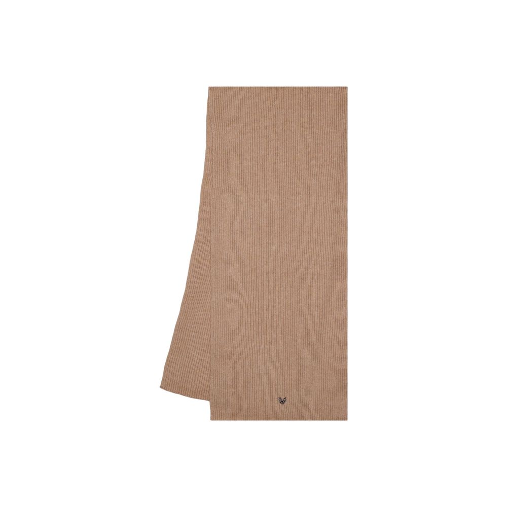 Beige Pieces recycled polyester scarf draped, showcasing soft fabric and lightweight design for casual and eco-friendly fashion.