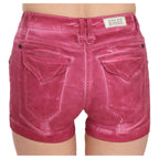 PLEIN SUD Pink Mid Waist Cotton Mini Denim Shorts