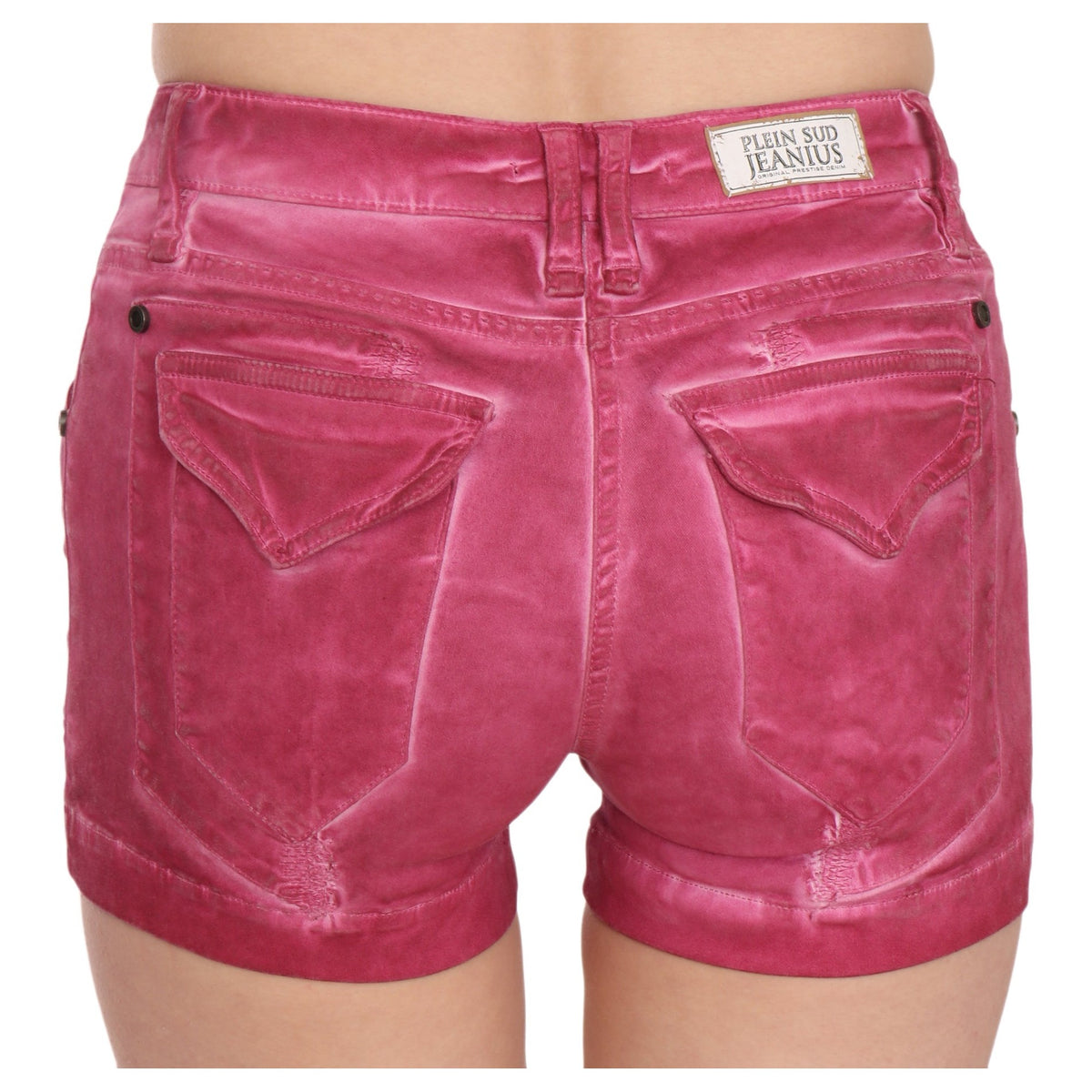 PLEIN SUD Pink Mid Waist Cotton Mini Denim Shorts