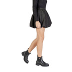 Black polyester mini skirt from Jacqueline De Yong featuring a sleek, fitted design and a high waist silhouette.