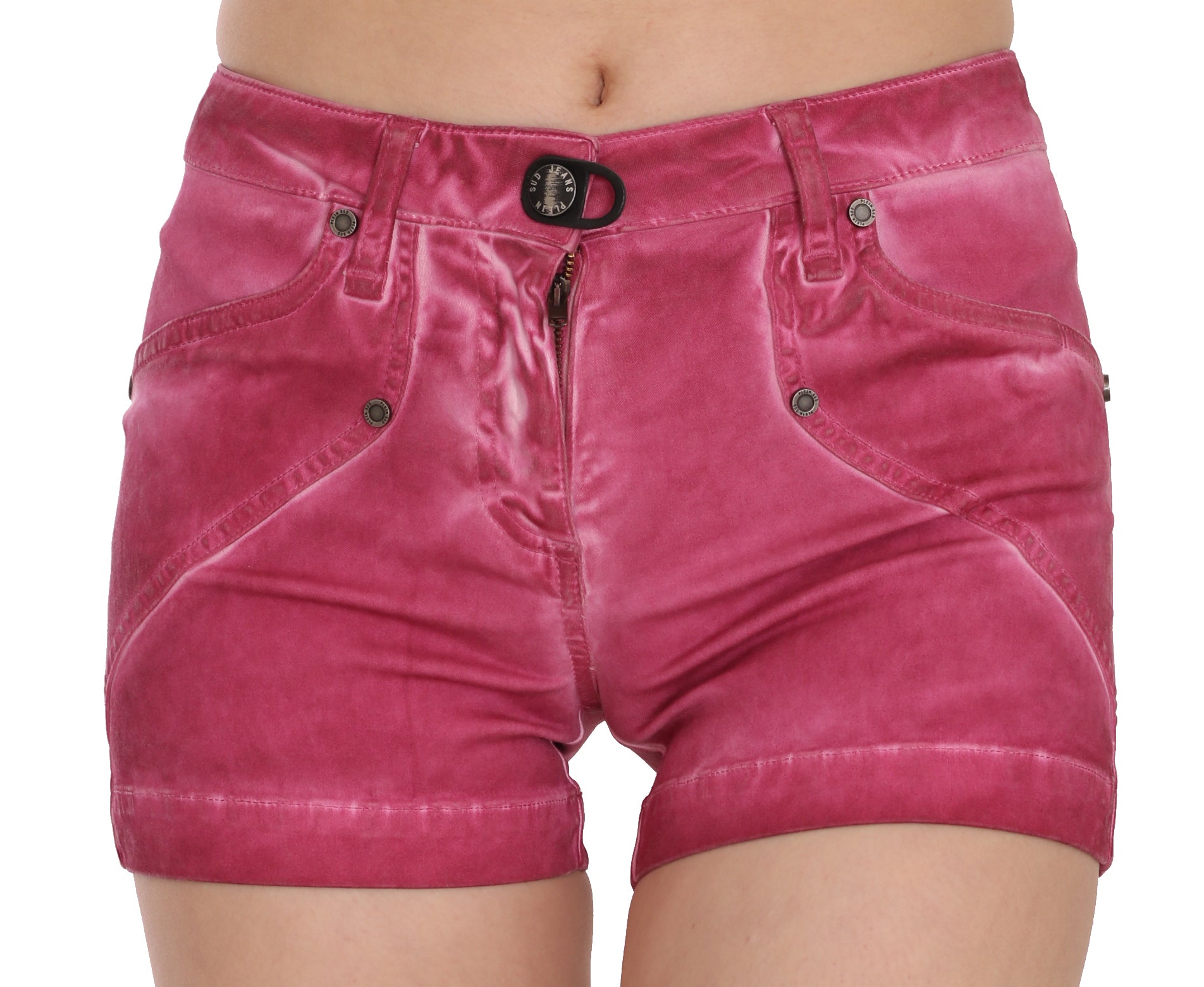 PLEIN SUD Pink Mid Waist Cotton Mini Denim Shorts PLEIN SUD