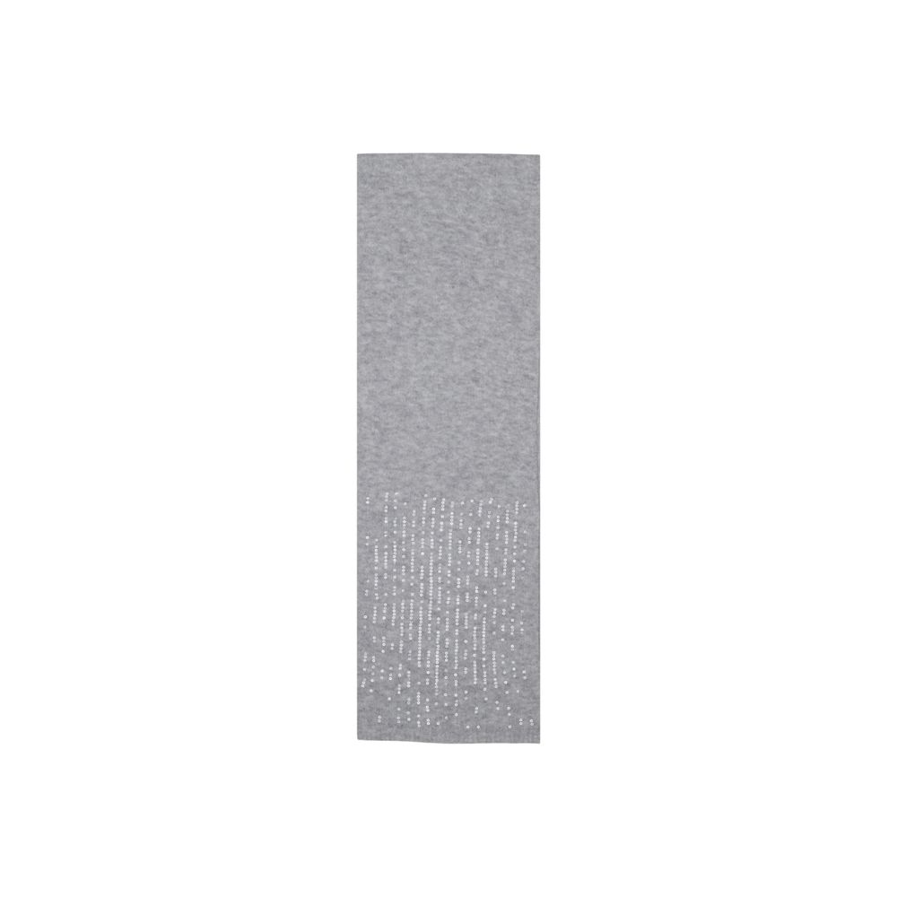 Gray Pieces recycled polyester scarf with a soft, lightweight fabric and subtle textured pattern, perfect for casual wear.