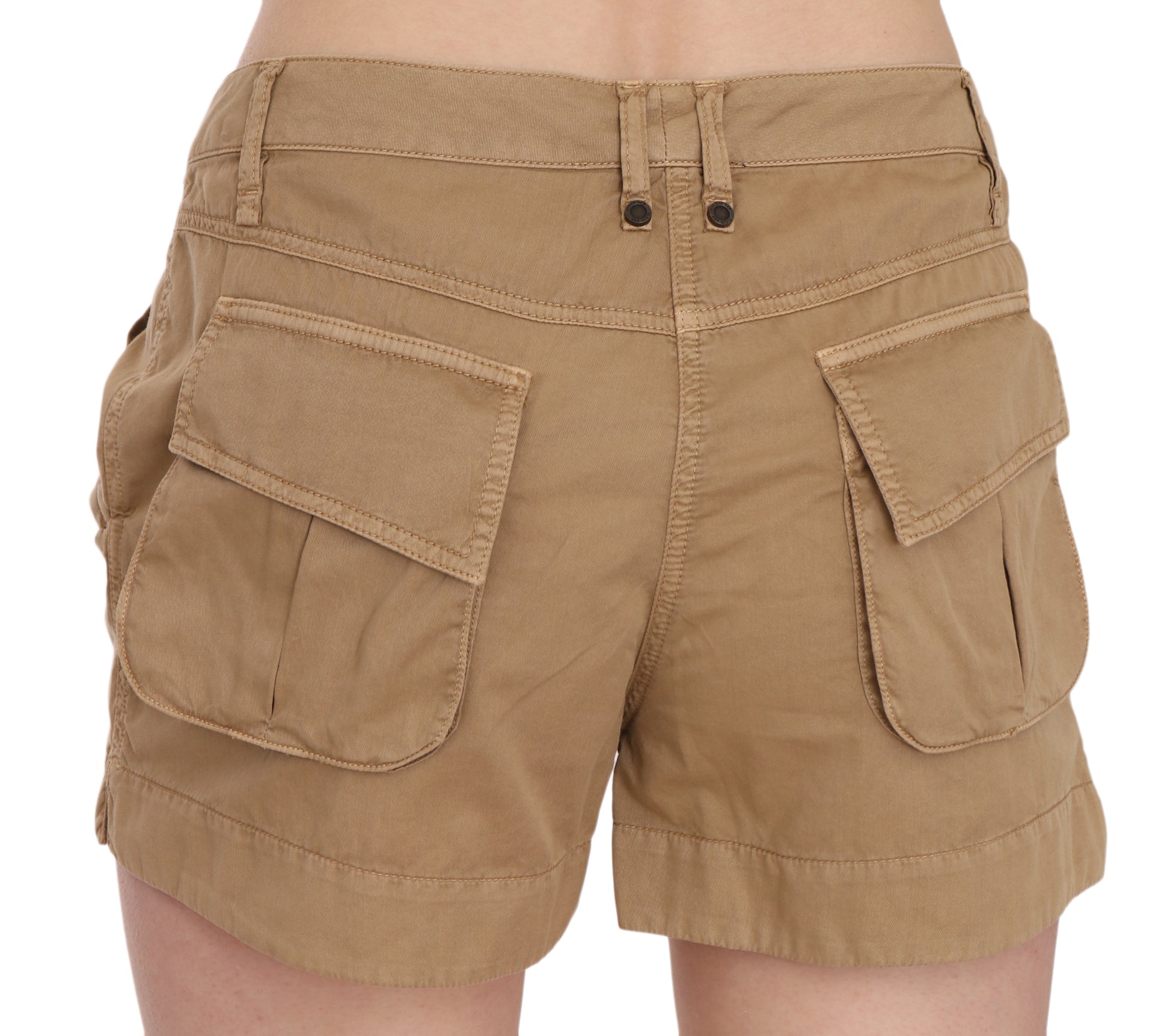 PLEIN SUD Brown Mid Waist 100% Cotton Mini Shorts PLEIN SUD