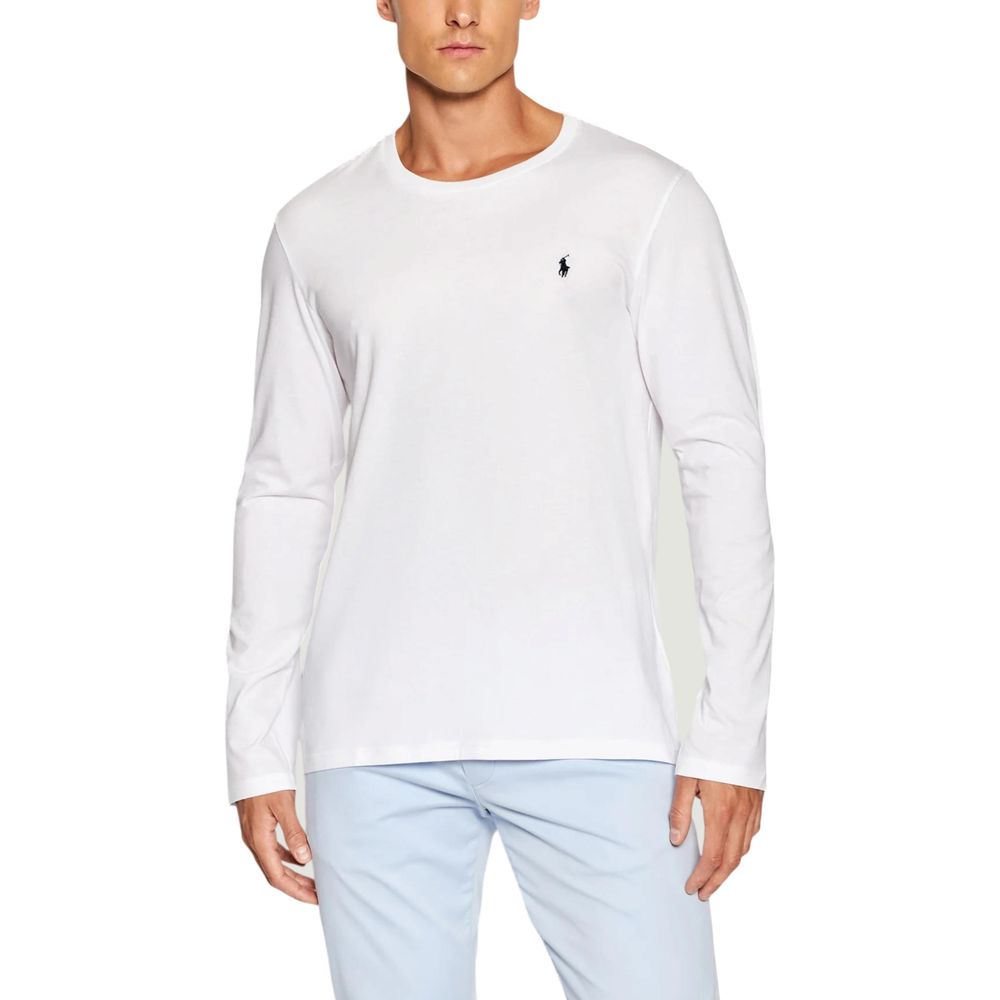 Ralph Lauren White Cotton Long Sleeve T-Shirt Ralph Lauren