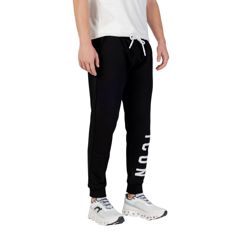 Icon Black Cotton Joggers Workout Pants