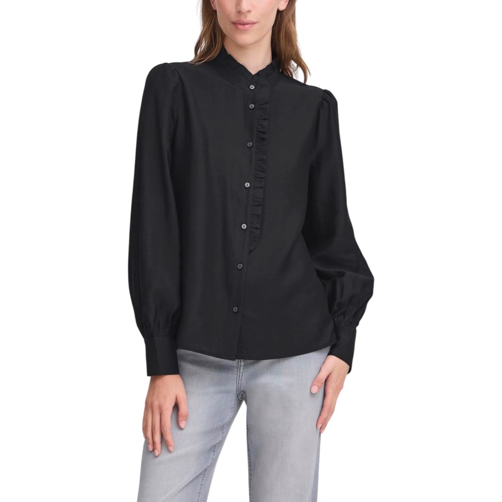 ICHI Black Viscose Blouse ICHI