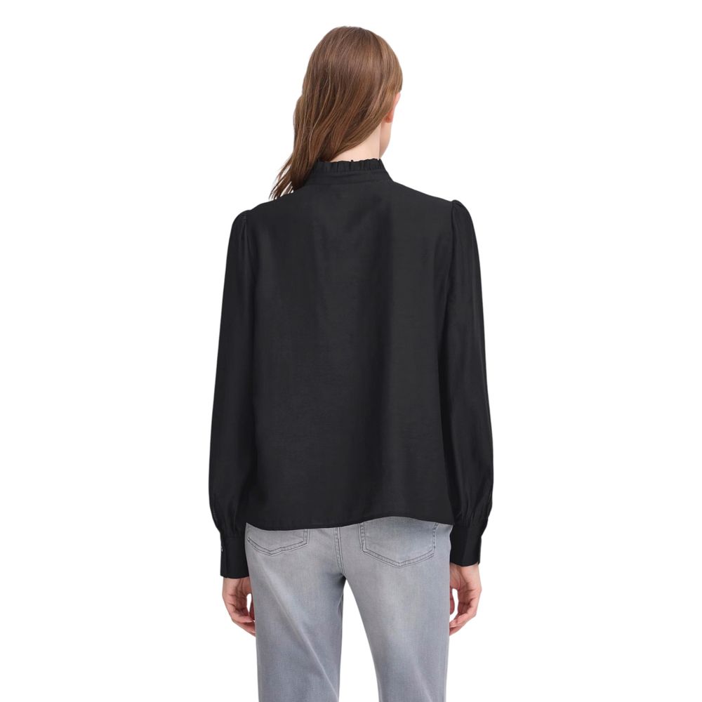 ICHI Black Viscose Blouse ICHI