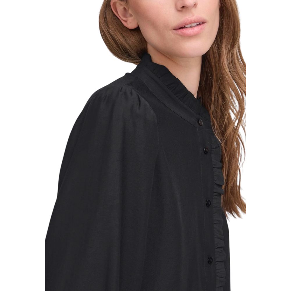 ICHI Black Viscose Blouse ICHI