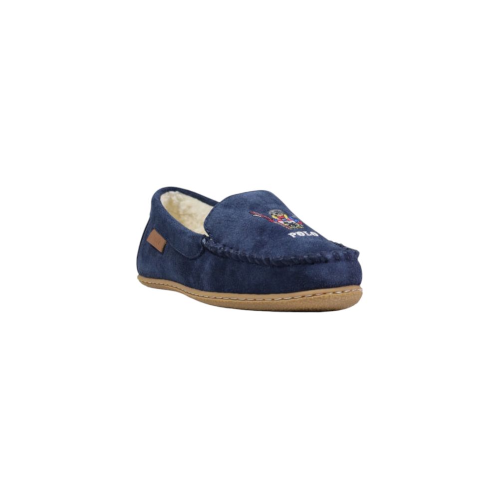Ralph Lauren Blue Suede Leather Slippers Ralph Lauren