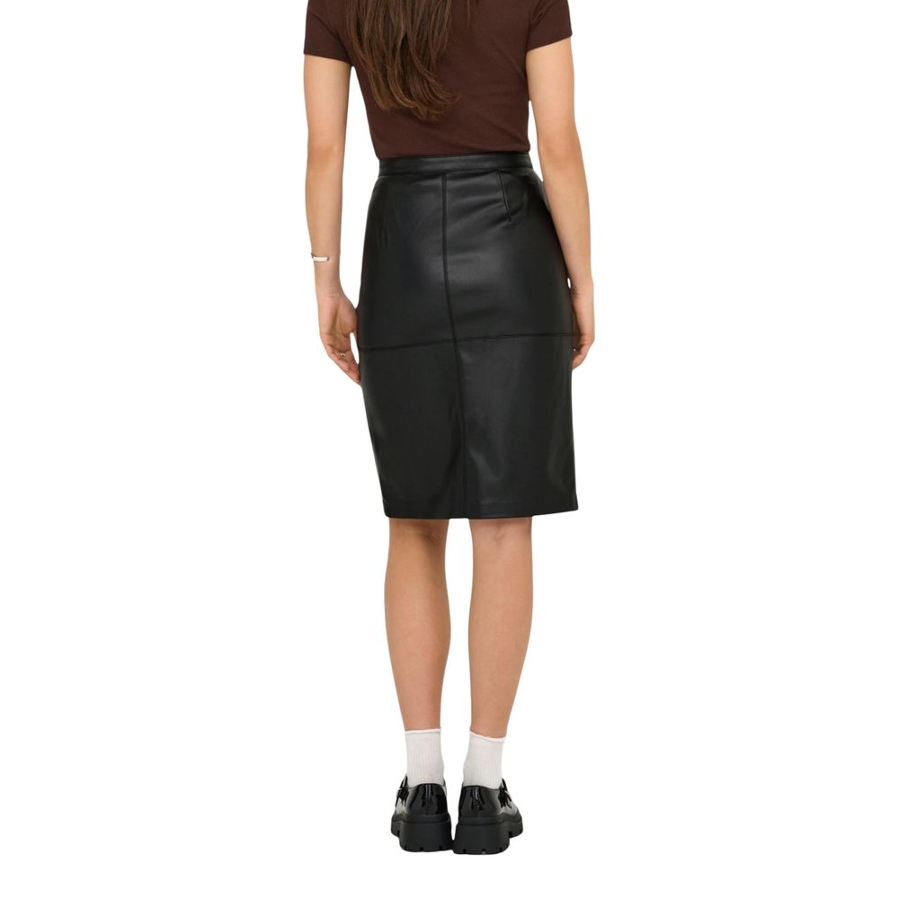 Only Black Polyester Long Skirt Only