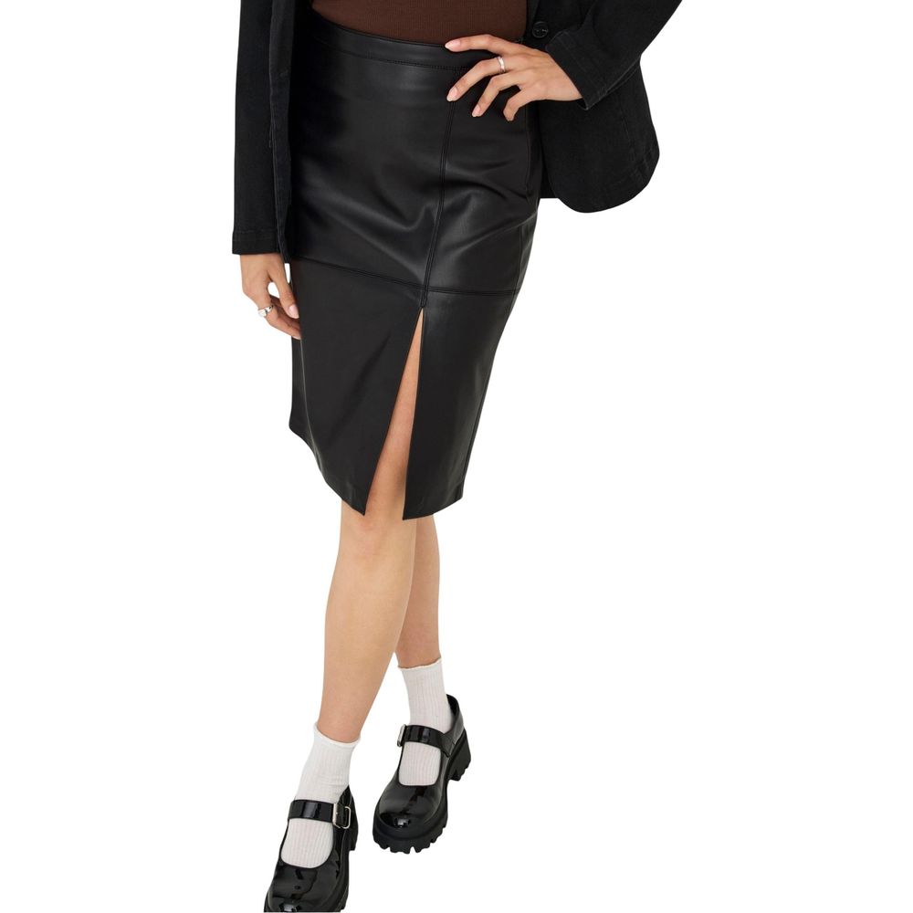 Only Black Polyester Long Skirt Only