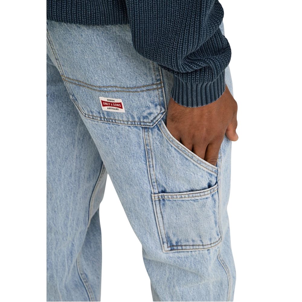 Only & Sons Blue Cotton Relaxed Fit Jeans Only & Sons