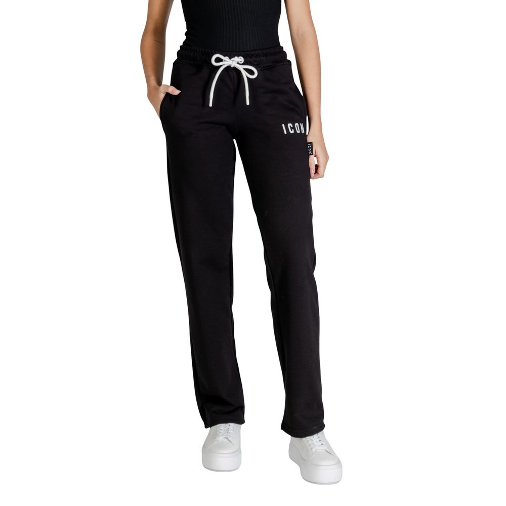 Icon Black Cotton Joggers Workout Pants Icon