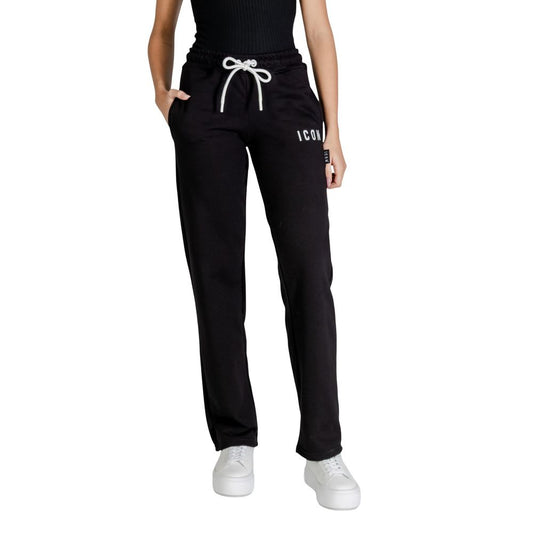Icon Black Cotton Joggers Workout Pants Icon