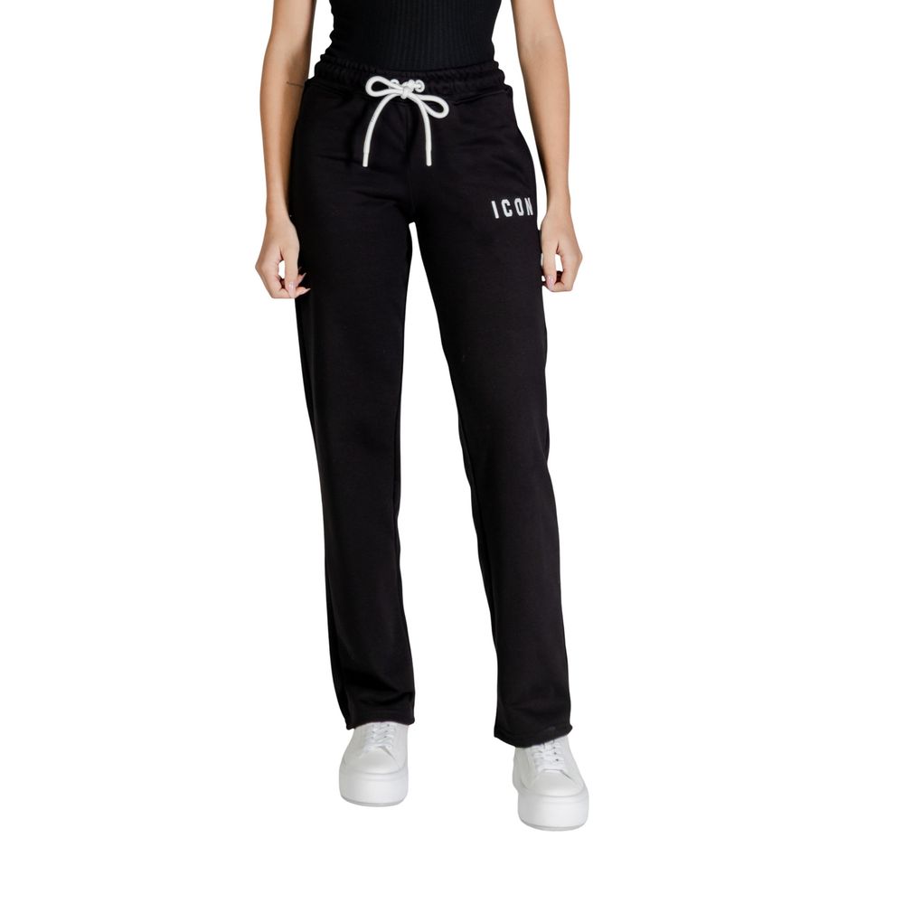 Icon Black Cotton Joggers Workout Pants Icon