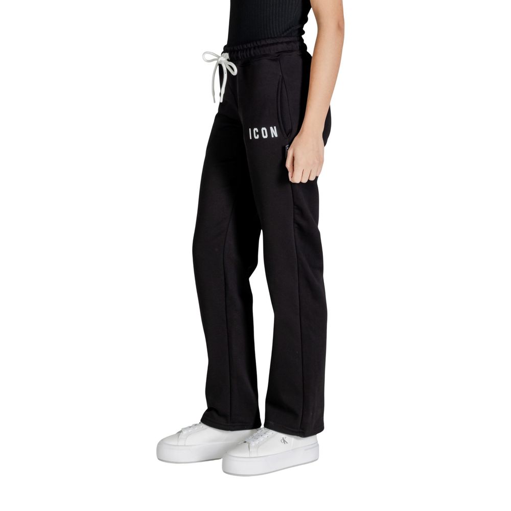 Icon Black Cotton Joggers Workout Pants Icon