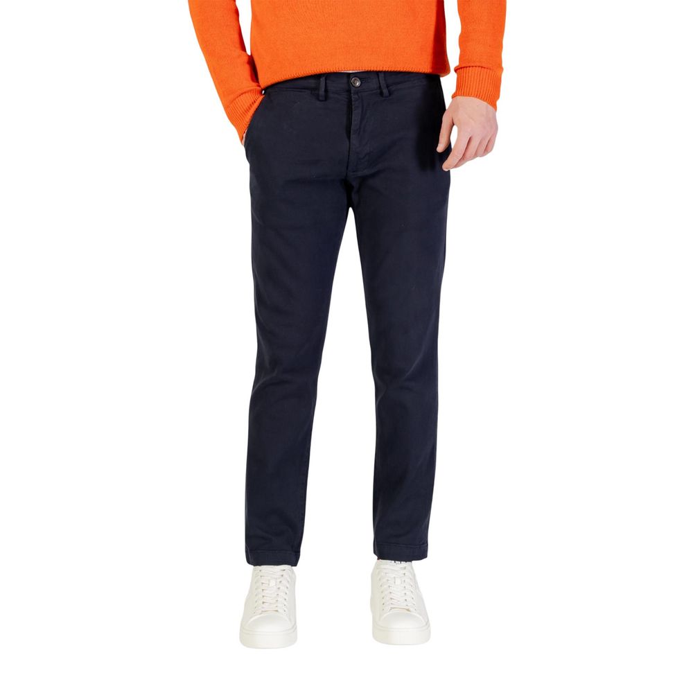 Borghese Blue Cotton Skinny Pants Borghese