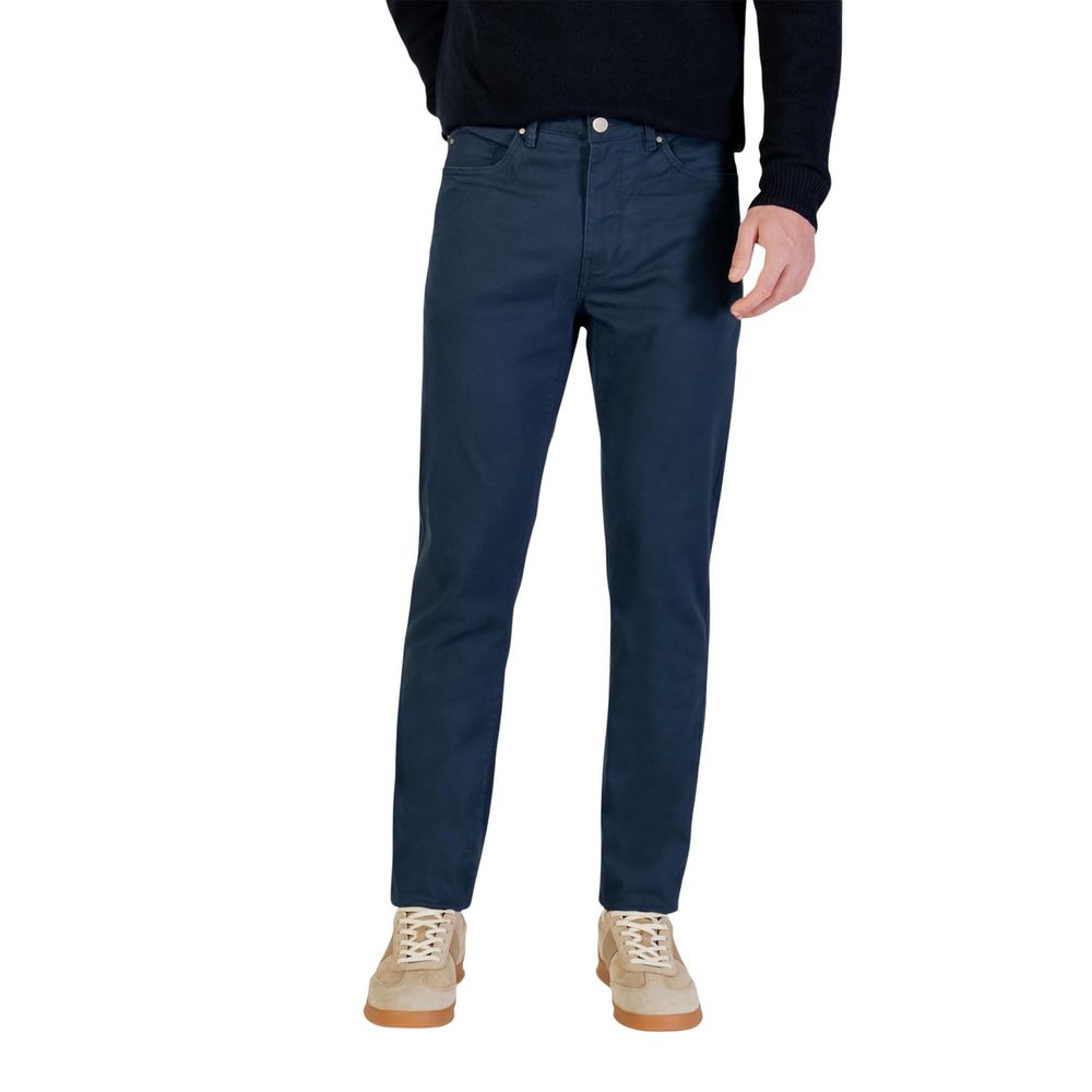 Borghese Blue Cotton Skinny Pants Borghese
