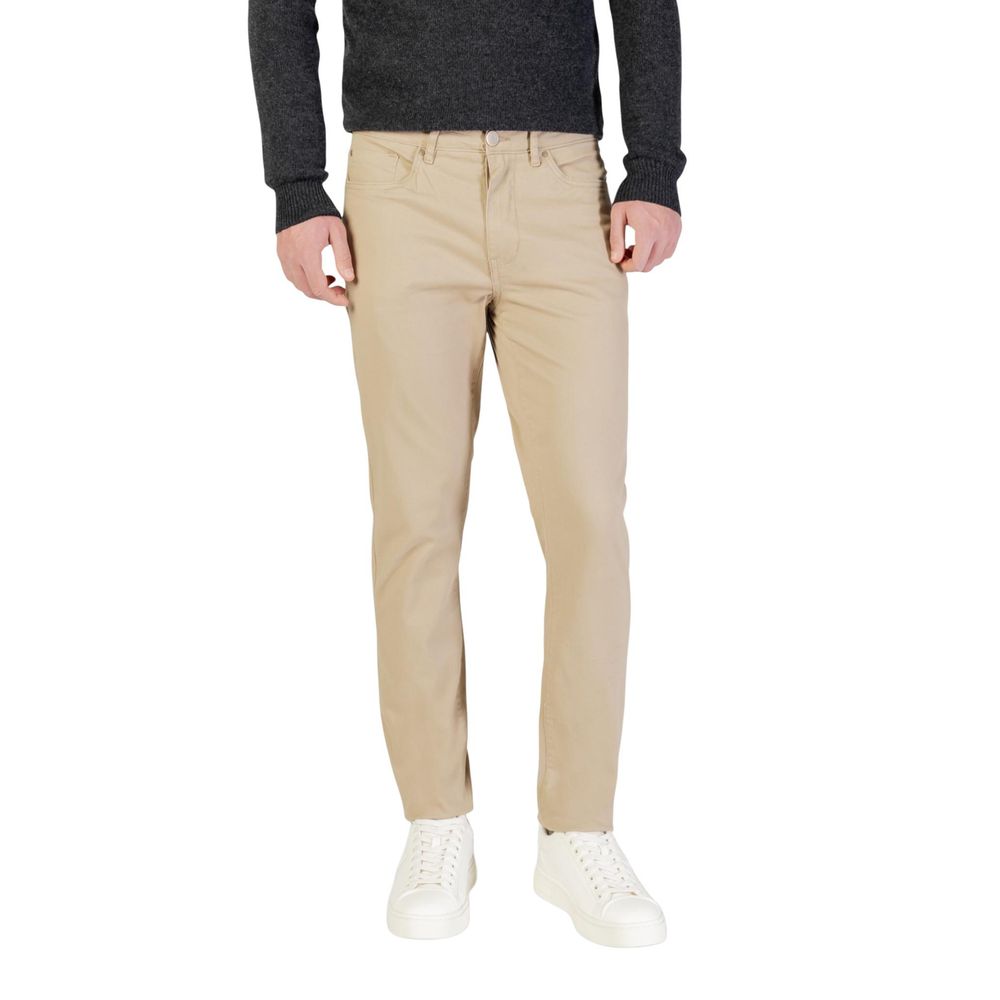 Borghese Beige Cotton Skinny Pants Borghese